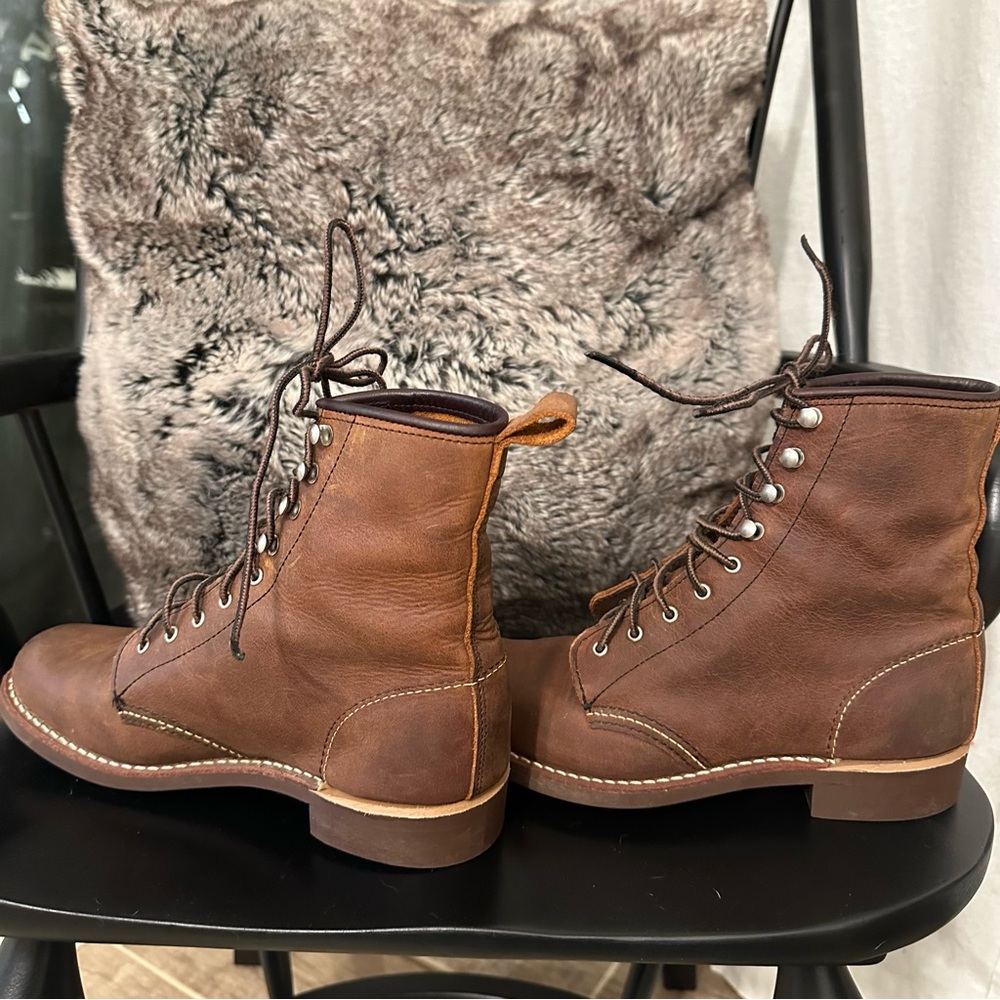 Red Wing Shoes Brown Lace Up Boots - Picture 4 of 11